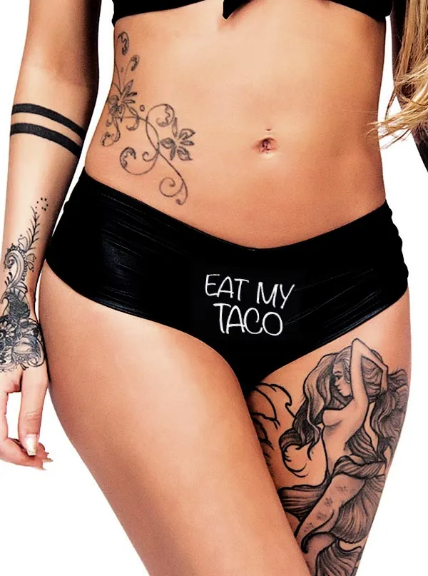 Women's Eat My Taco Booty Shorts