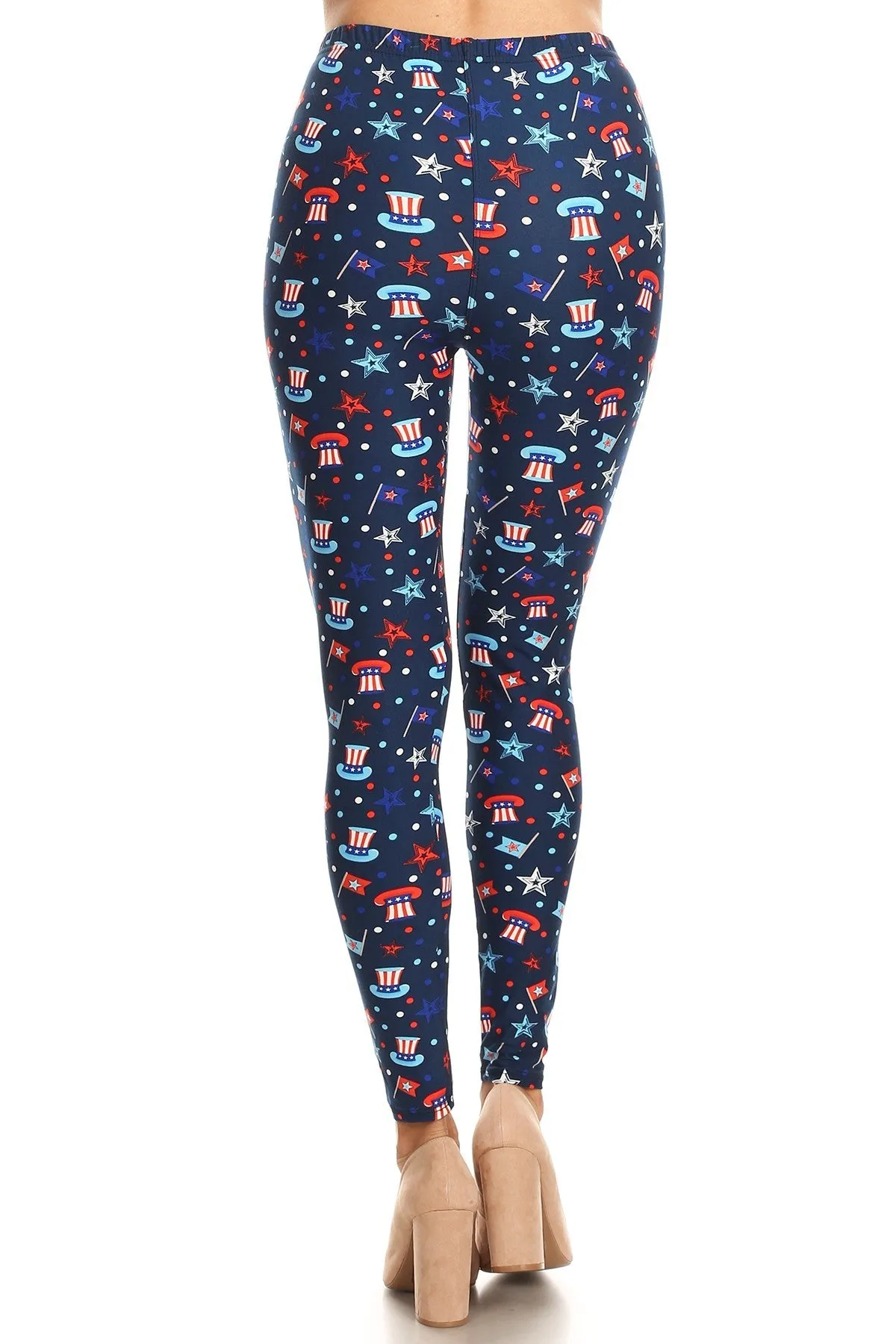 Women's Plus American Spirit Pattern Printed Leggings