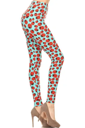 Women's Plus colorful Ladybugs Insect Pattern Printed Leggings