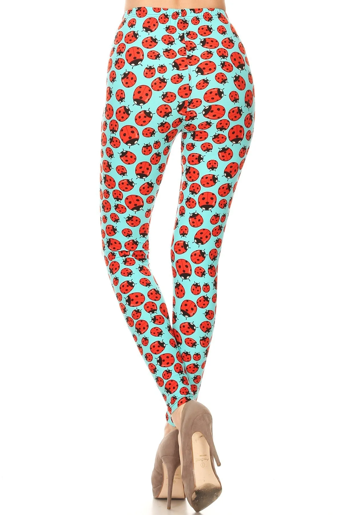 Women's Plus colorful Ladybugs Insect Pattern Printed Leggings