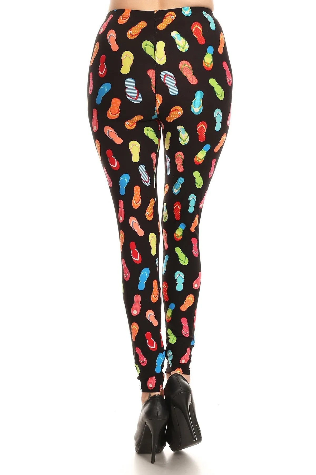 Women's Regular colorful Flip-Flops Sandal Pattern Printed Leggings