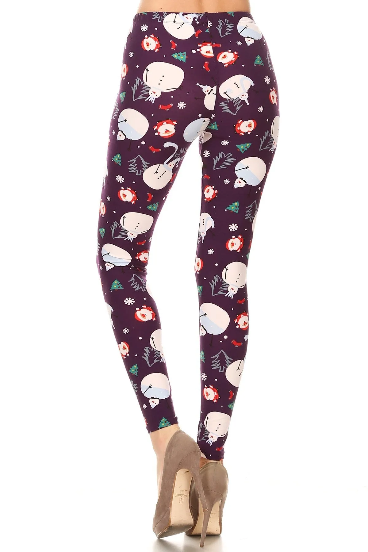 Women's Regular Santa Claus Snowman Pattern Printed Leggings