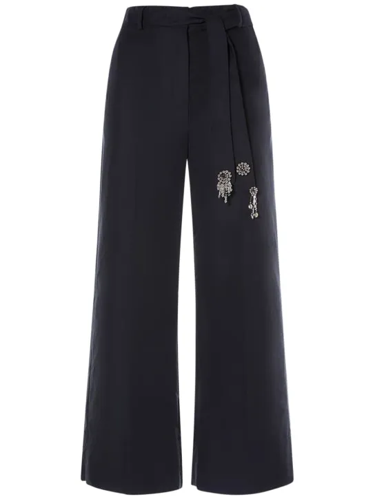 'S Max Mara   Agostin cotton pants w/ embellished belt 