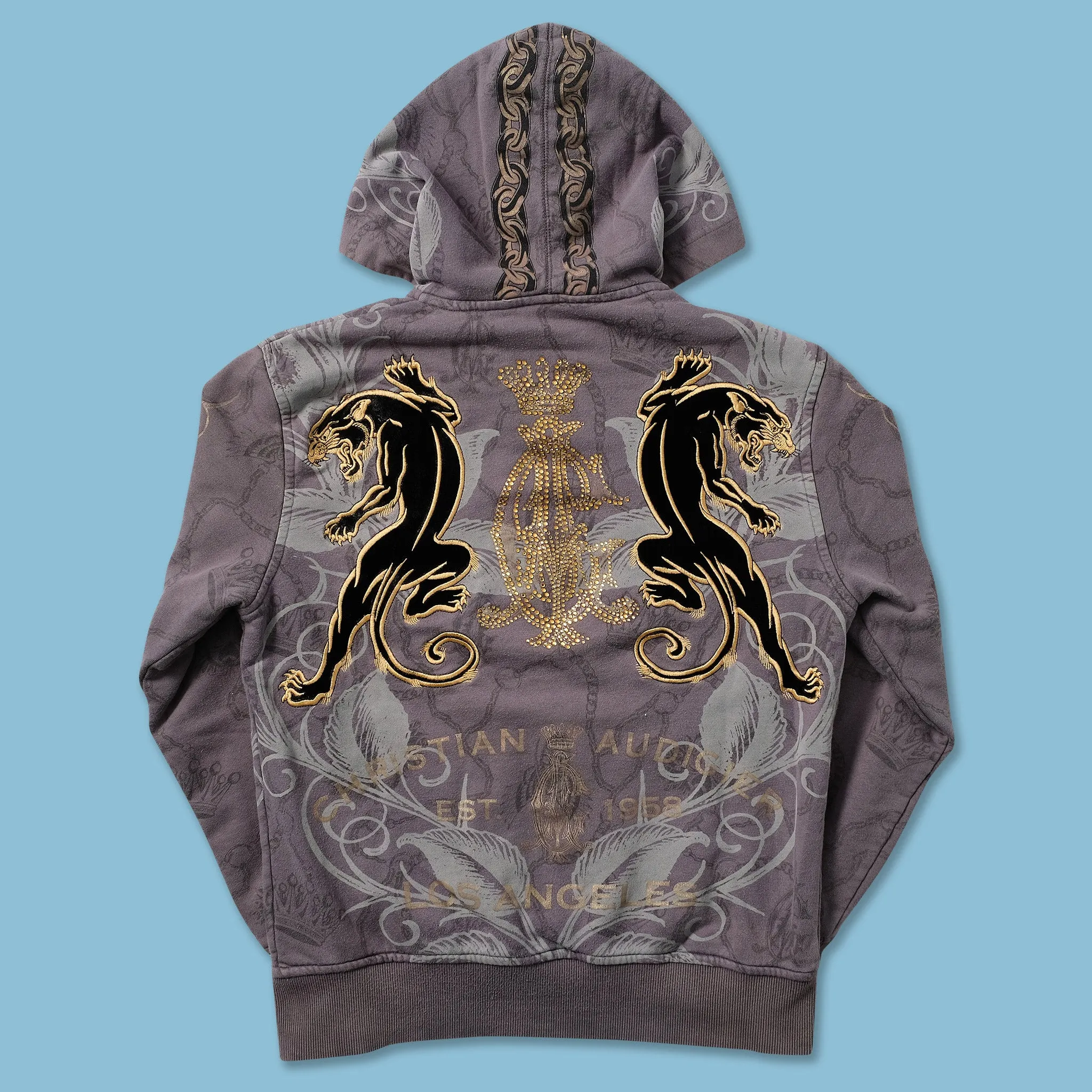 Y2K Christian Audigier Zip Hoody Small