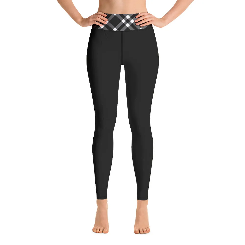 Yoga Leggings Black and White Gingham