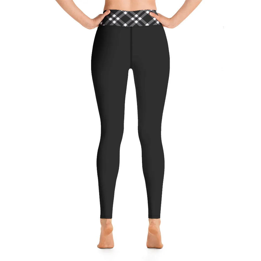 Yoga Leggings Black and White Gingham